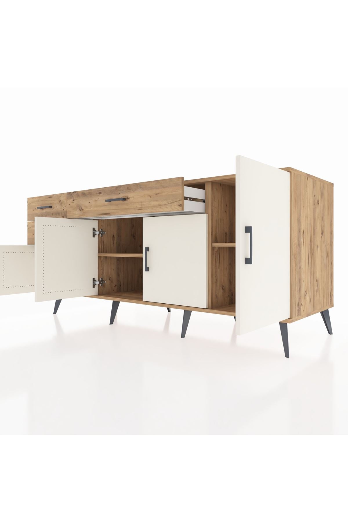 Kronos Konsol 3 Raflı 3 Çekmeceli 4 Kapaklı 176x59x83 - S610M025V24C