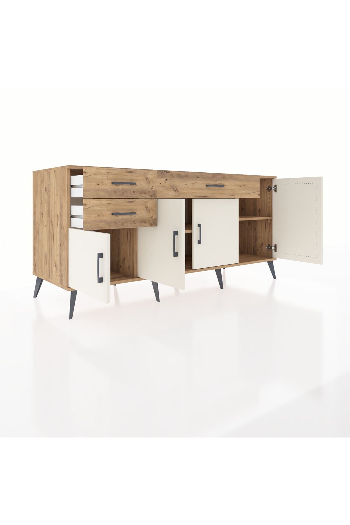 Kronos Konsol 3 Raflı 3 Çekmeceli 4 Kapaklı 176x59x83 - S610M025V24C