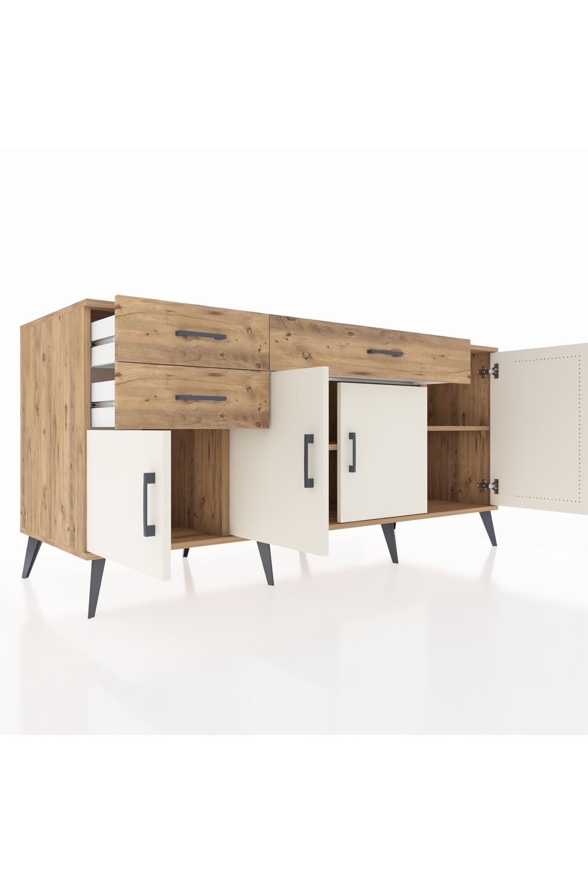 Kronos Konsol 3 Raflı 3 Çekmeceli 4 Kapaklı 176x59x83 - S610M025V24C