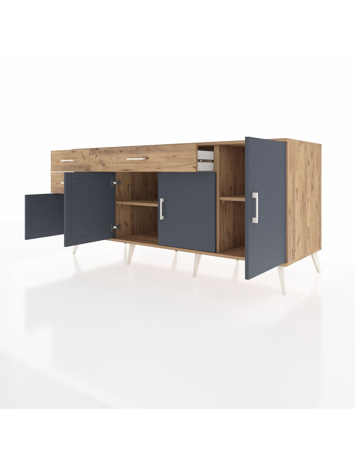 Kronos Konsol 3 Raflı 3 Çekmeceli 4 Kapaklı 176x59x83 - S610M025V27C