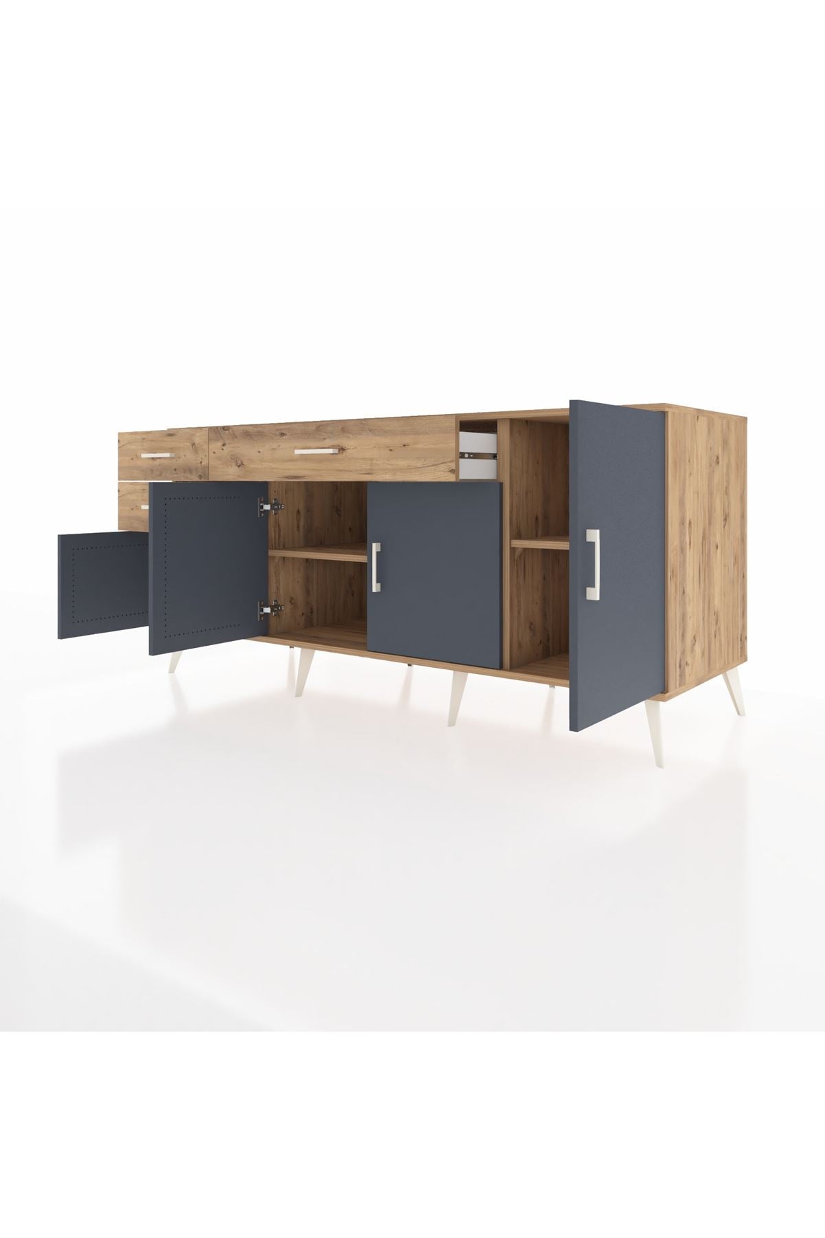 Kronos Konsol 3 Raflı 3 Çekmeceli 4 Kapaklı 176x59x83 - S610M025V27C