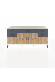 Kronos Konsol Tek Raflı 5 Çekmeceli 4 Kapaklı 176x59x83 - S610M026V02C