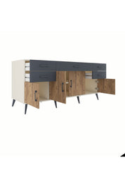 Kronos Konsol Tek Raflı 5 Çekmeceli 4 Kapaklı 176x59x83 - S610M026V02C