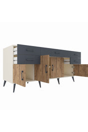 Kronos Konsol Tek Raflı 5 Çekmeceli 4 Kapaklı 176x59x83 - S610M026V02C