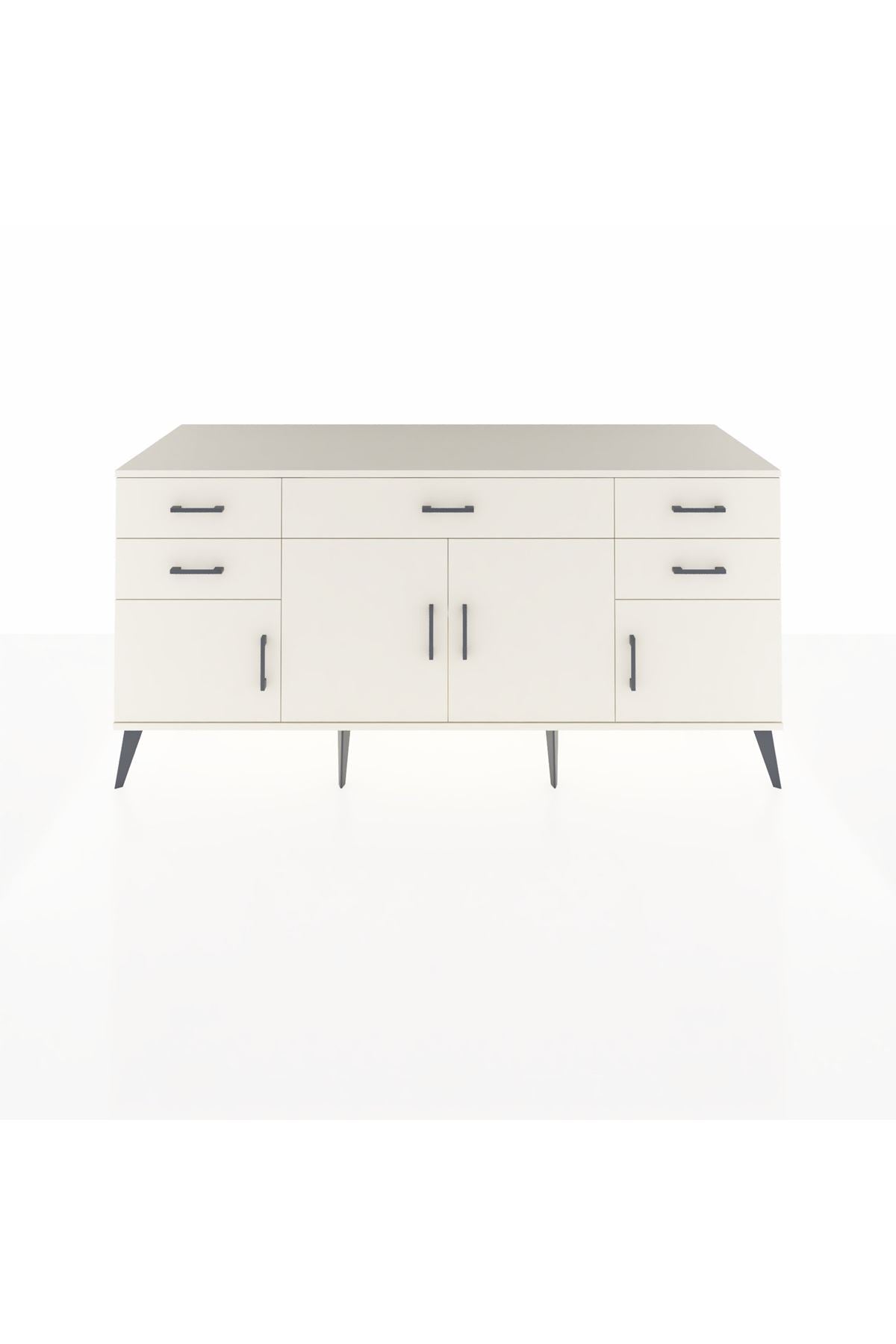 Kronos Konsol Tek Raflı 5 Çekmeceli 4 Kapaklı 176x59x83 - S610M026V04C