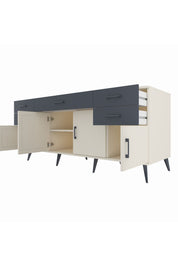 Kronos Konsol Tek Raflı 5 Çekmeceli 4 Kapaklı 176x59x83 - S610M026V05C