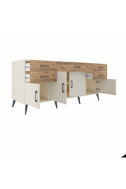 Kronos Konsol Tek Raflı 5 Çekmeceli 4 Kapaklı 176x59x83 - S610M026V06C