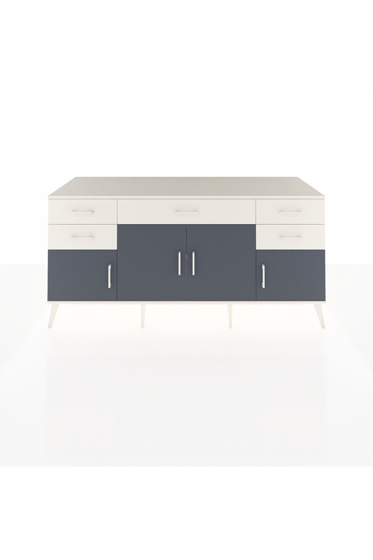 Kronos Konsol Tek Raflı 5 Çekmeceli 4 Kapaklı 176x59x83 - S610M026V07C