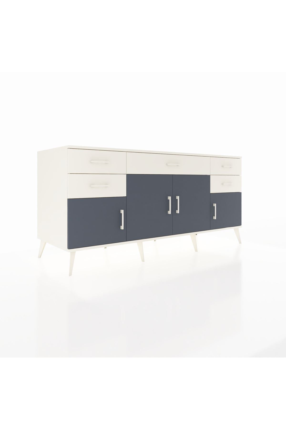 Kronos Konsol Tek Raflı 5 Çekmeceli 4 Kapaklı 176x59x83 - S610M026V07C