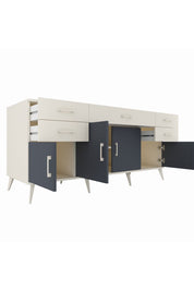 Kronos Konsol Tek Raflı 5 Çekmeceli 4 Kapaklı 176x59x83 - S610M026V07C