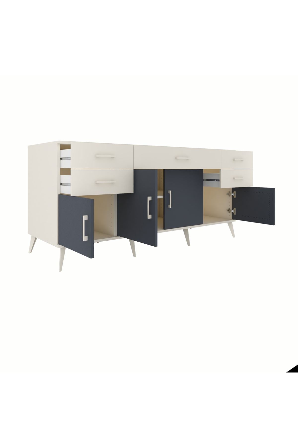 Kronos Konsol Tek Raflı 5 Çekmeceli 4 Kapaklı 176x59x83 - S610M026V07C