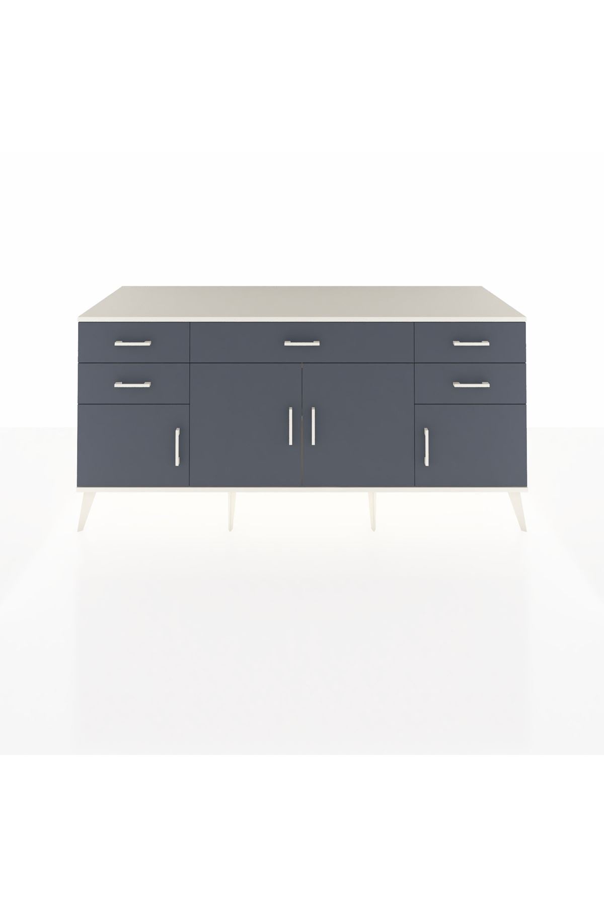 Kronos Konsol Tek Raflı 5 Çekmeceli 4 Kapaklı 176x59x83 - S610M026V08C