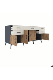 Kronos Konsol Tek Raflı 5 Çekmeceli 4 Kapaklı 176x59x83 - S610M026V10C