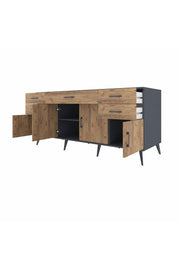 Kronos Konsol Tek Raflı 5 Çekmeceli 4 Kapaklı 176x59x83 - S610M026V12C