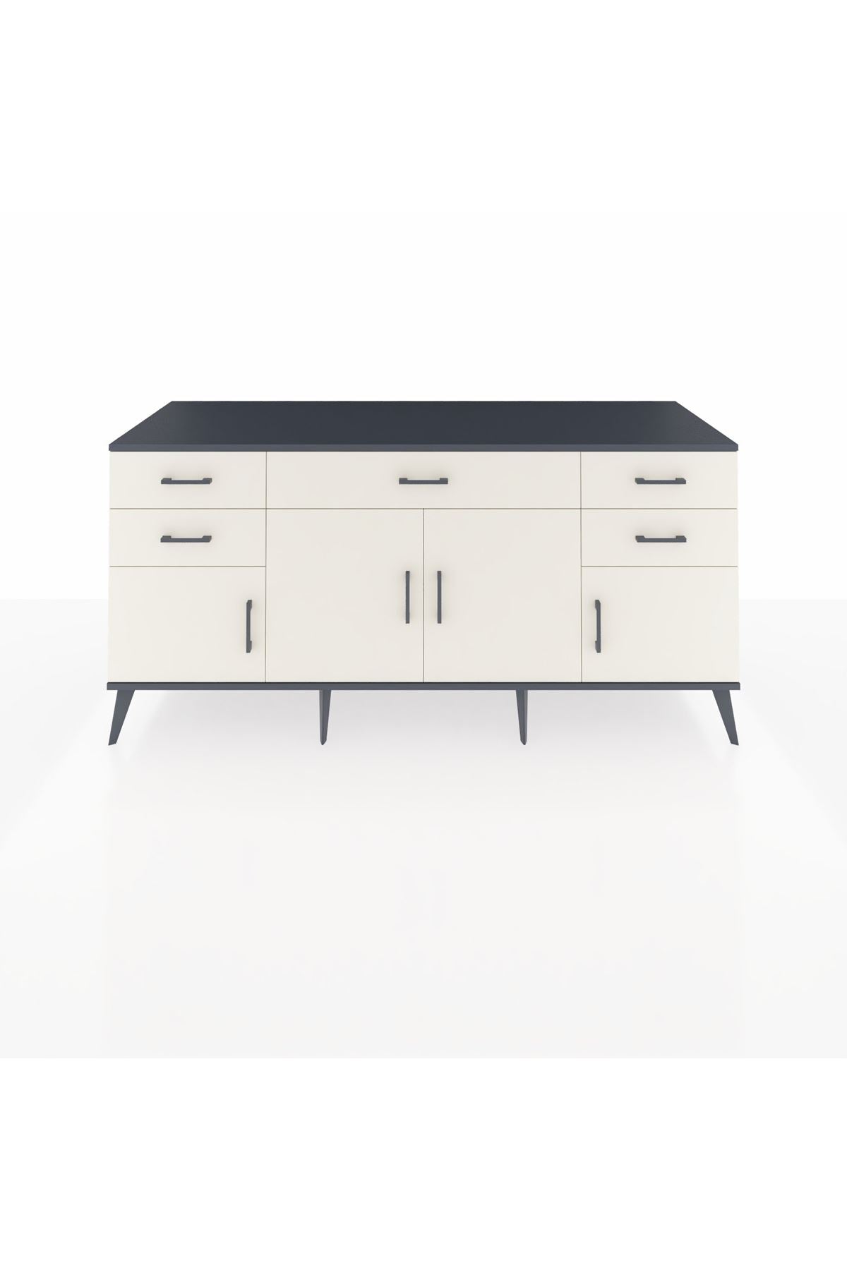 Kronos Konsol Tek Raflı 5 Çekmeceli 4 Kapaklı 176x59x83 - S610M026V13C