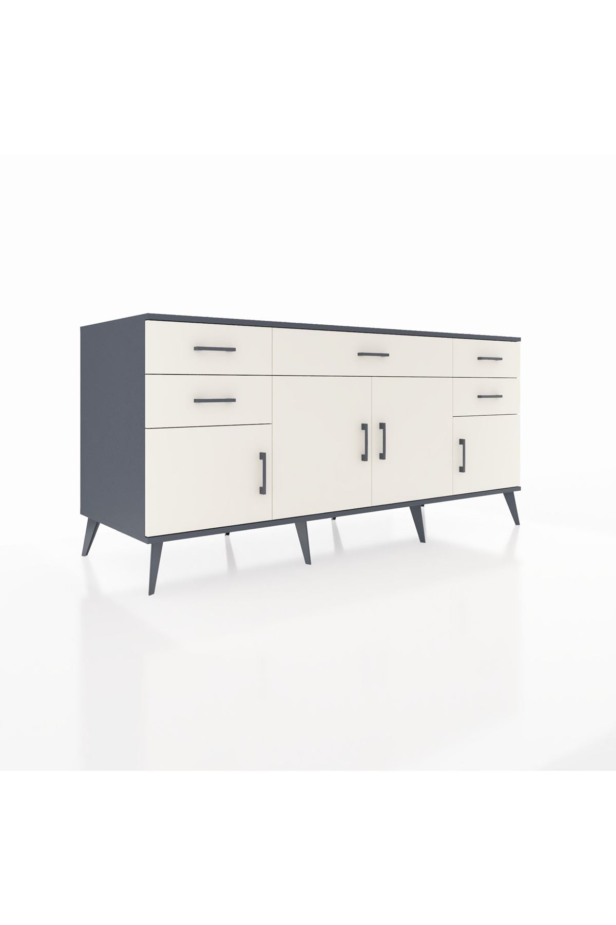 Kronos Konsol Tek Raflı 5 Çekmeceli 4 Kapaklı 176x59x83 - S610M026V13C