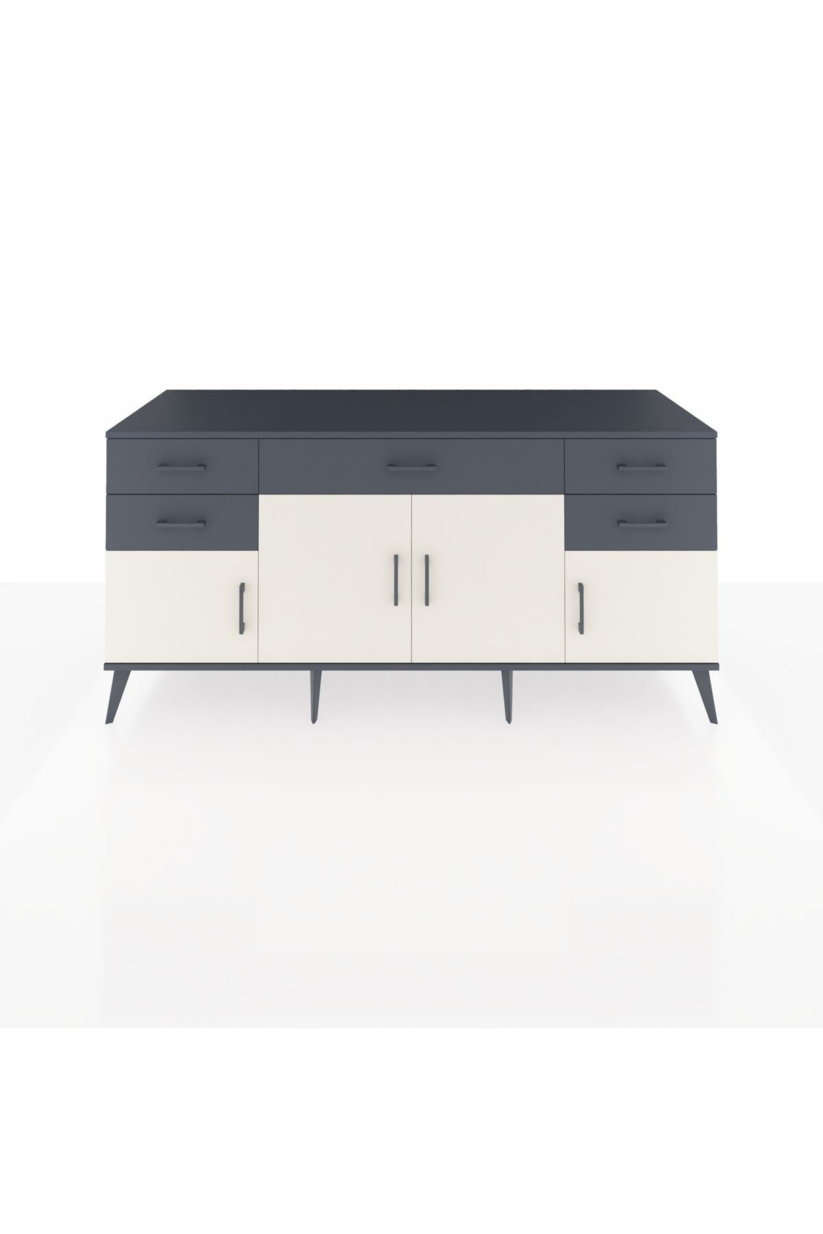 Kronos Konsol Tek Raflı 5 Çekmeceli 4 Kapaklı 176x59x83 - S610M026V14C