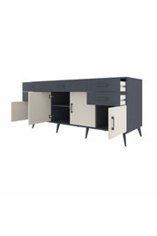 Kronos Konsol Tek Raflı 5 Çekmeceli 4 Kapaklı 176x59x83 - S610M026V14C