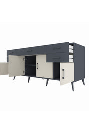 Kronos Konsol Tek Raflı 5 Çekmeceli 4 Kapaklı 176x59x83 - S610M026V14C