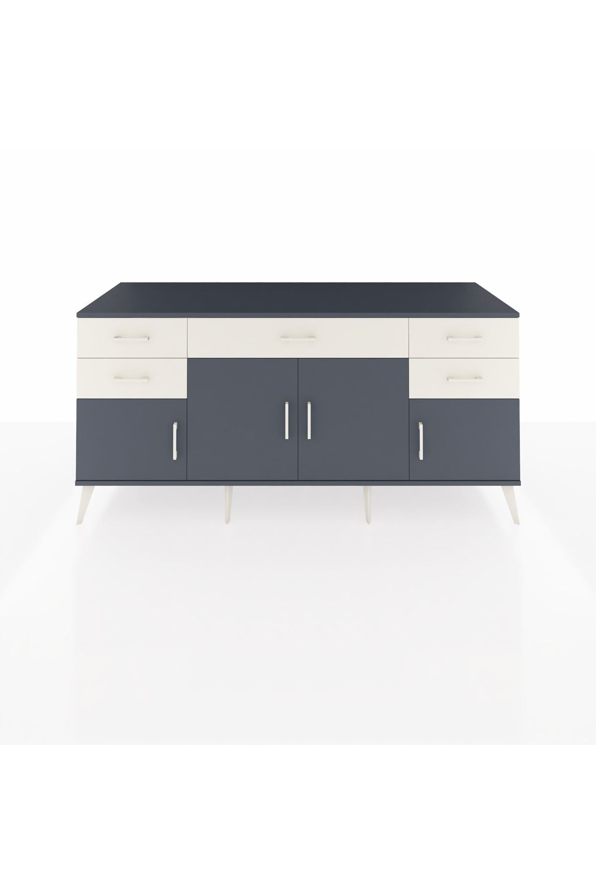 Kronos Konsol Tek Raflı 5 Çekmeceli 4 Kapaklı 176x59x83 - S610M026V16C