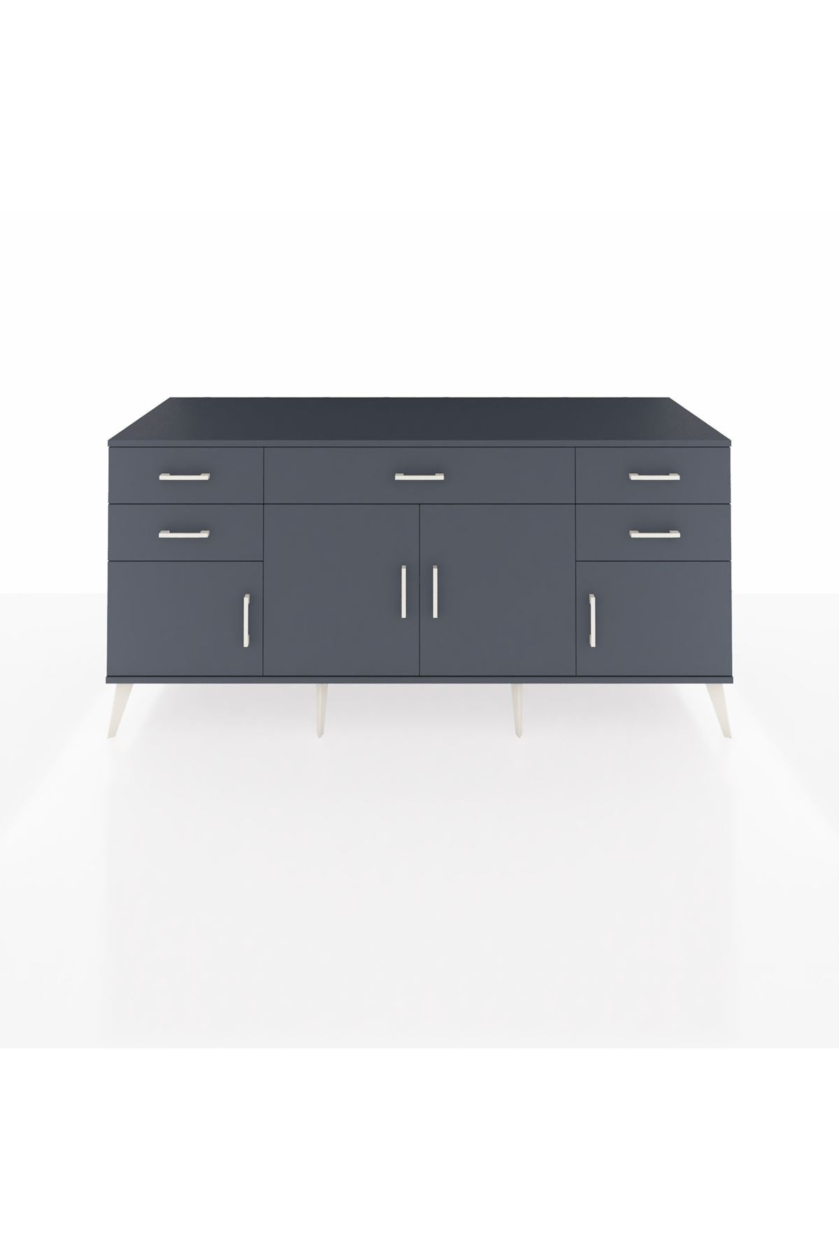 Kronos Konsol Tek Raflı 5 Çekmeceli 4 Kapaklı 176x59x83 - S610M026V17C