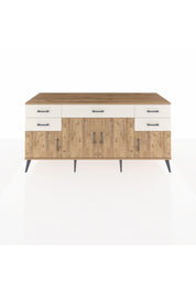 Kronos Konsol Tek Raflı 5 Çekmeceli 4 Kapaklı 176x59x83 - S610M026V19C