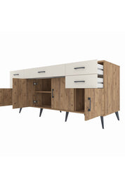 Kronos Konsol Tek Raflı 5 Çekmeceli 4 Kapaklı 176x59x83 - S610M026V19C