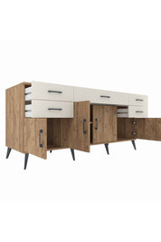 Kronos Konsol Tek Raflı 5 Çekmeceli 4 Kapaklı 176x59x83 - S610M026V19C