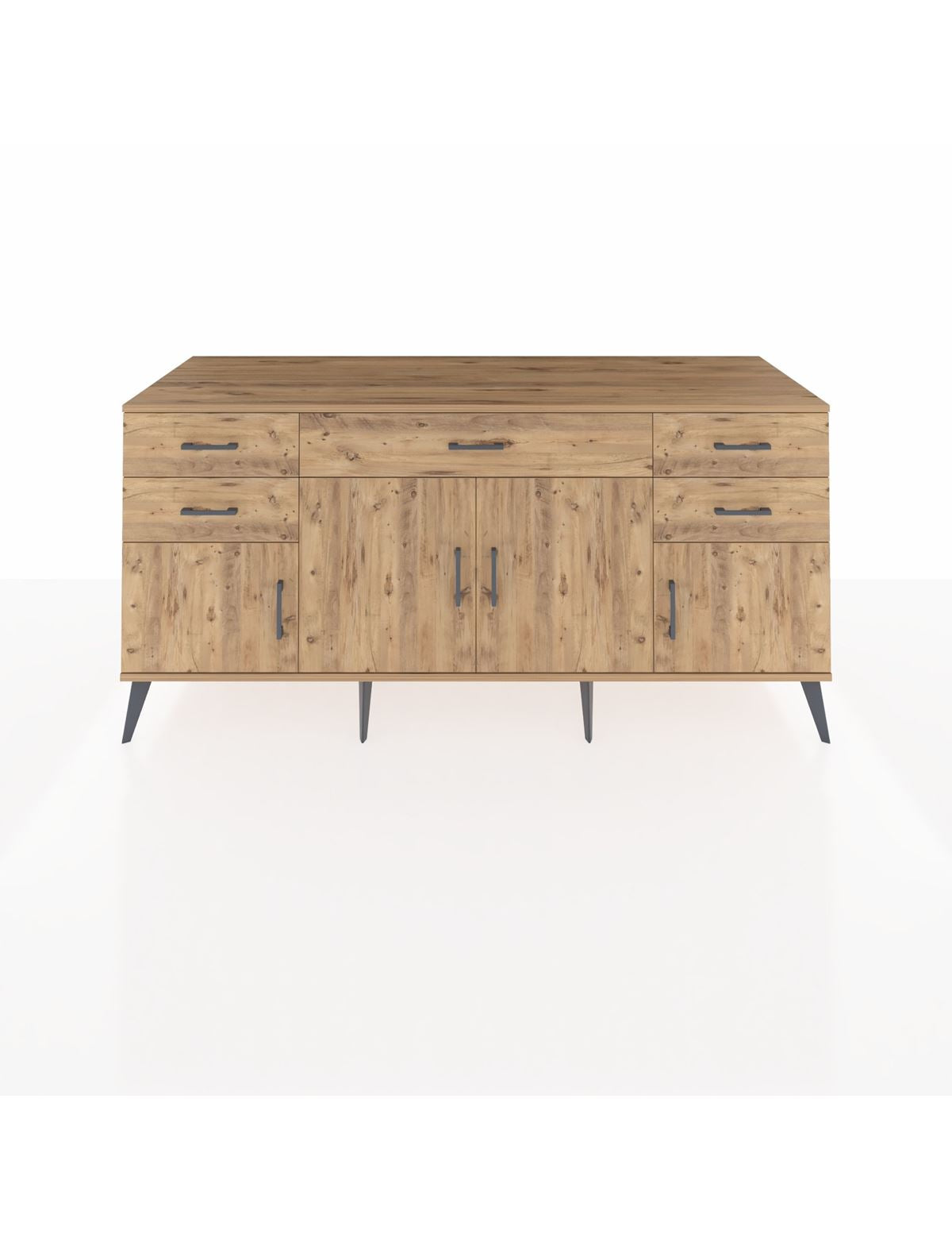 Kronos Konsol Tek Raflı 5 Çekmeceli 4 Kapaklı 176x59x83 - S610M026V21C