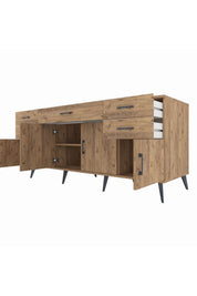 Kronos Konsol Tek Raflı 5 Çekmeceli 4 Kapaklı 176x59x83 - S610M026V21C