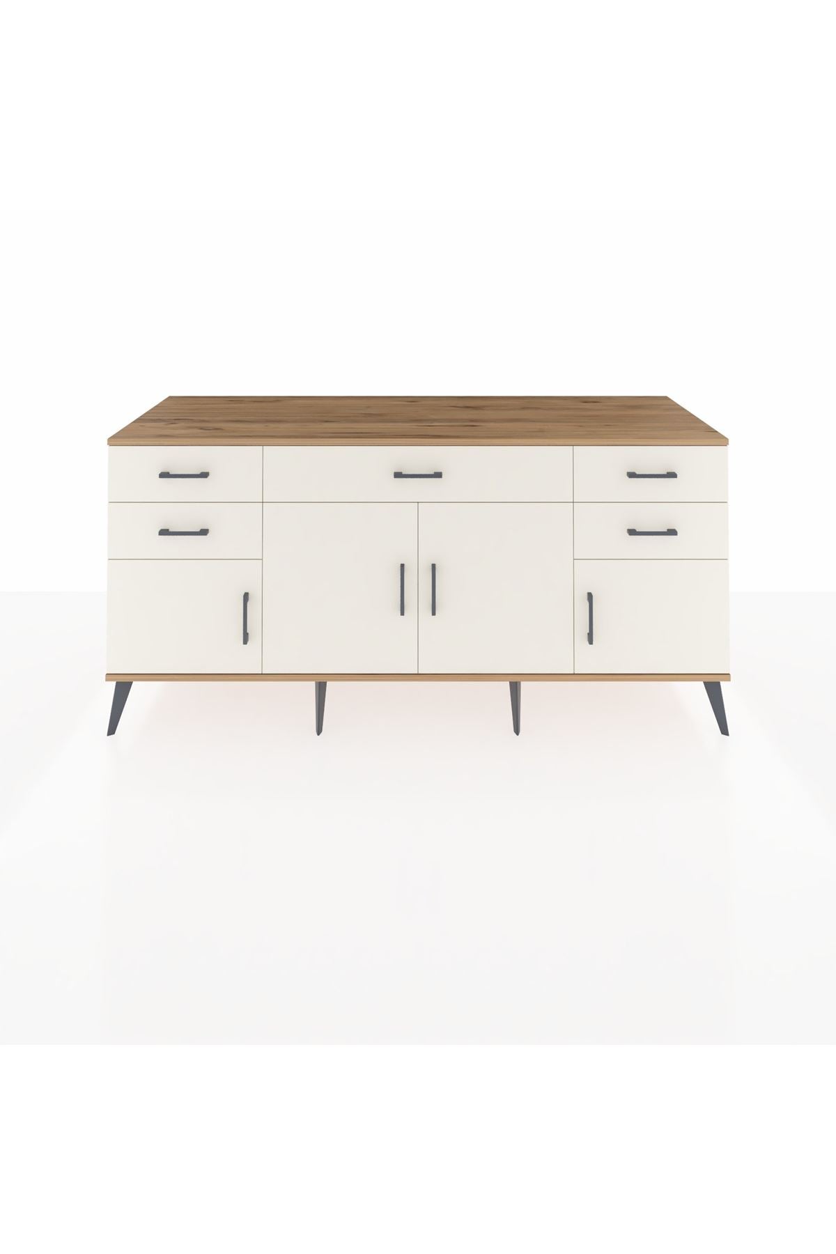 Kronos Konsol Tek Raflı 5 Çekmeceli 4 Kapaklı 176x59x83 - S610M026V22C