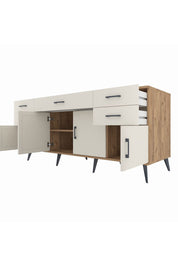 Kronos Konsol Tek Raflı 5 Çekmeceli 4 Kapaklı 176x59x83 - S610M026V22C