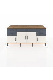 Kronos Konsol Tek Raflı 5 Çekmeceli 4 Kapaklı 176x59x83 - S610M026V23C