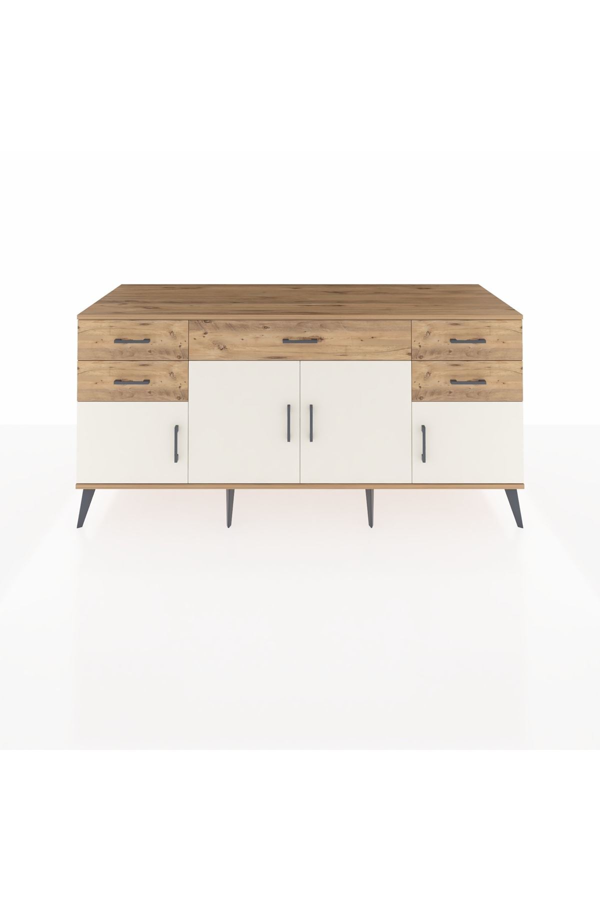 Kronos Konsol Tek Raflı 5 Çekmeceli 4 Kapaklı 176x59x83 - S610M026V24C