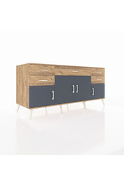 Kronos Konsol Tek Raflı 5 Çekmeceli 4 Kapaklı 176x59x83 - S610M026V27C
