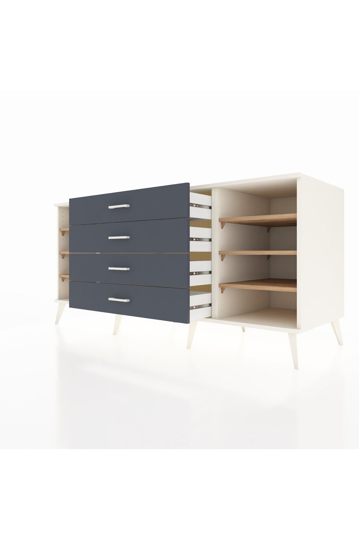 Kronos Konsol 6 Raflı 4 Çekmeceli 176x59x83 - S610M027V02C