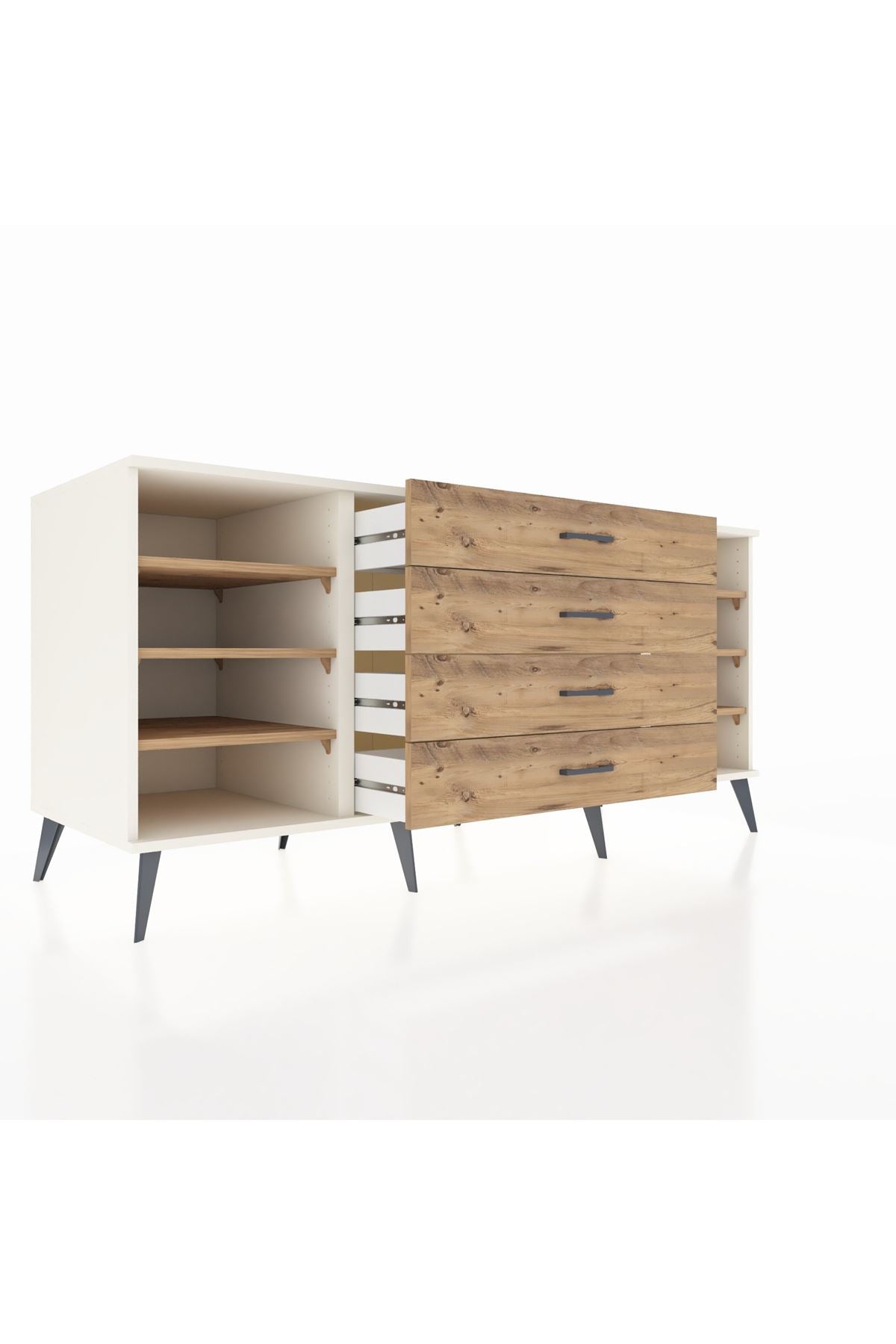 Kronos Konsol 6 Raflı 4 Çekmeceli 176x59x83 - S610M027V03C