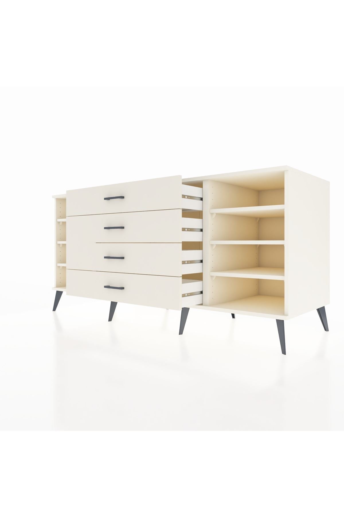 Kronos Konsol 6 Raflı 4 Çekmeceli 176x59x83 - S610M027V04C