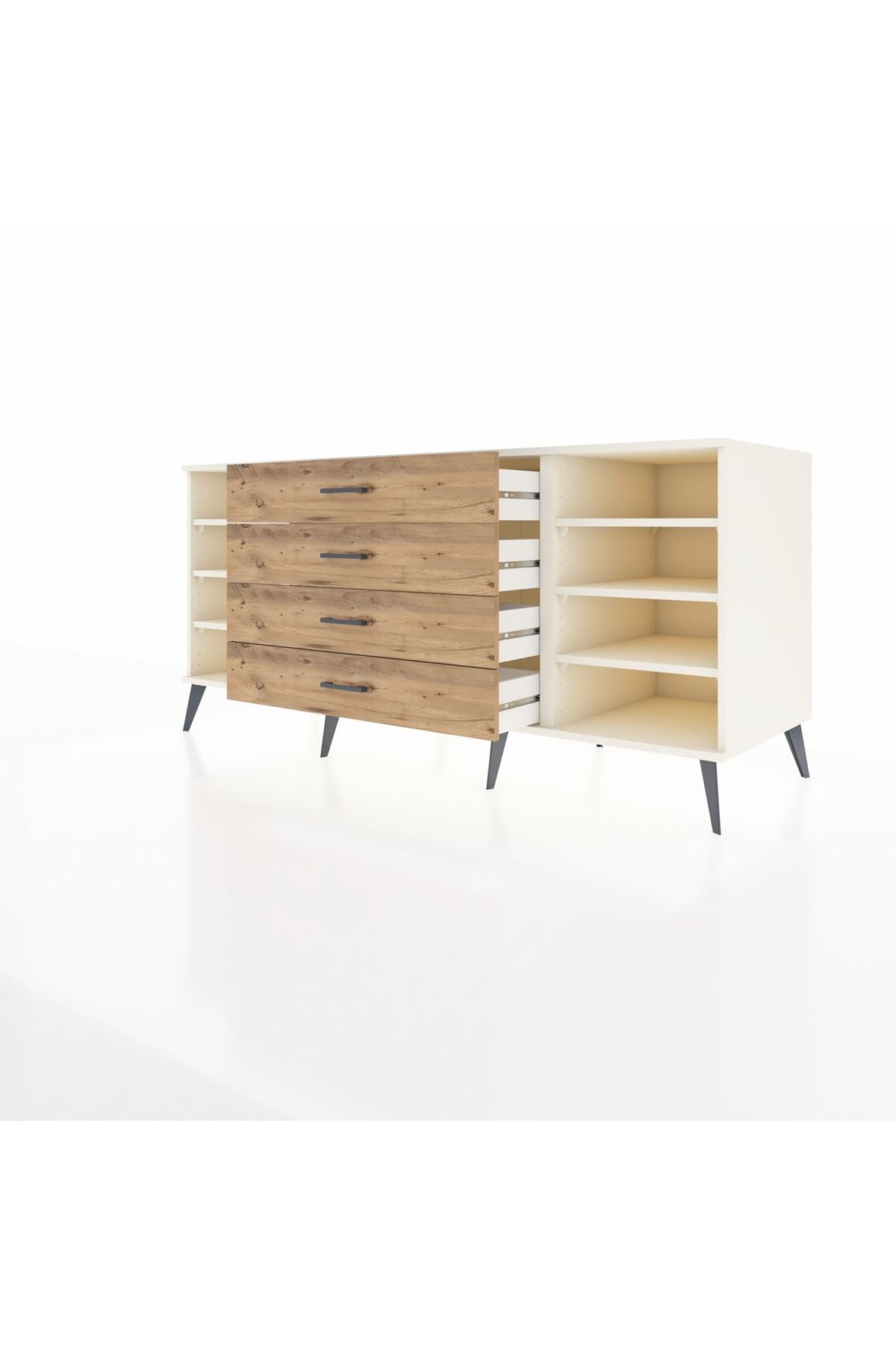 Kronos Konsol 6 Raflı 4 Çekmeceli 176x59x83 - S610M027V06C