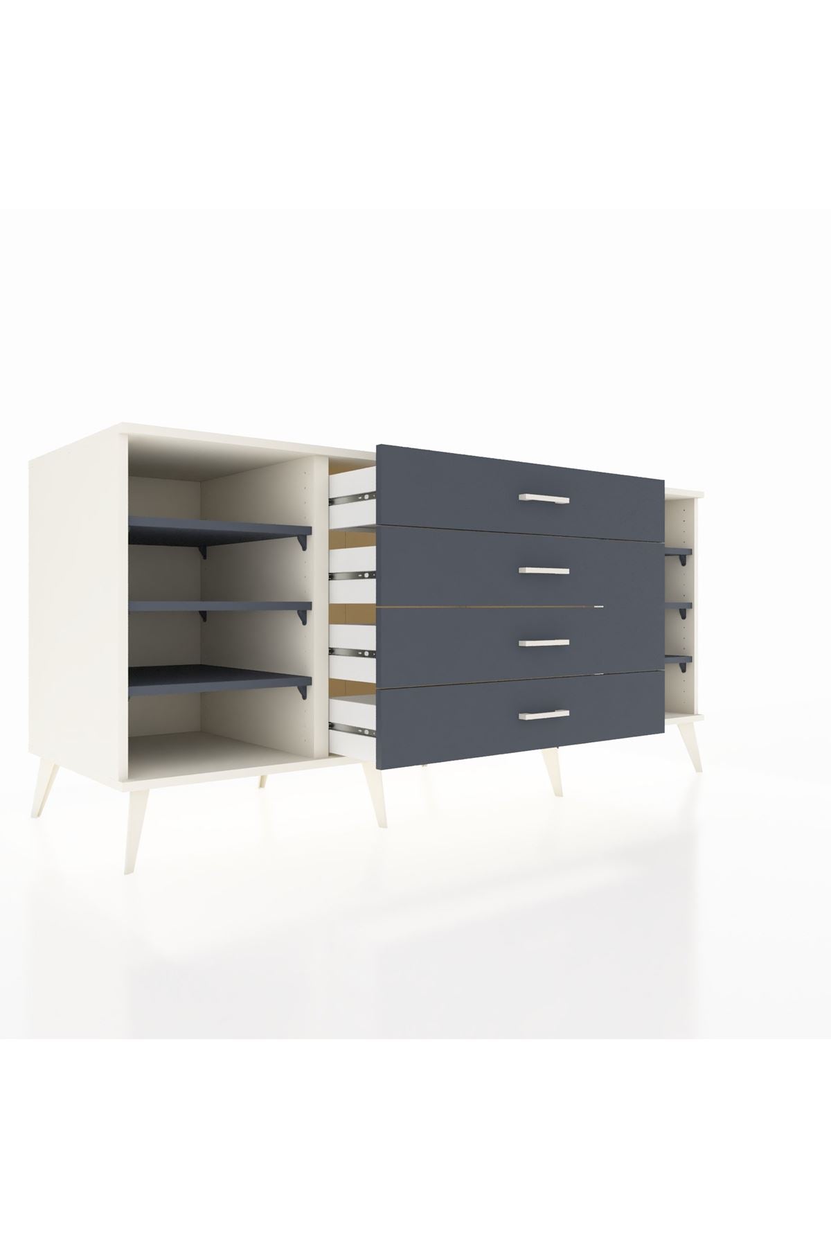 Kronos Konsol 6 Raflı 4 Çekmeceli 176x59x83 - S610M027V08C