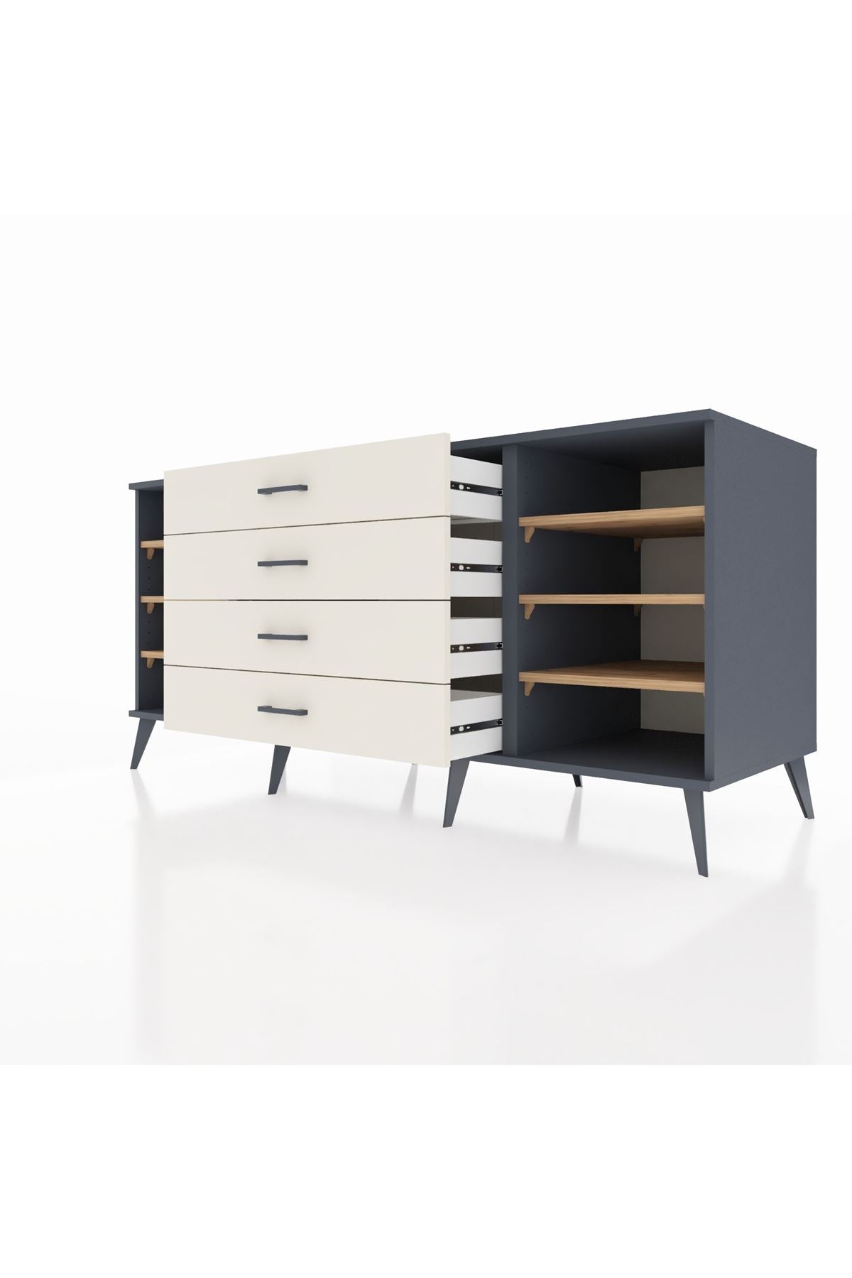 Kronos Konsol 6 Raflı 4 Çekmeceli 176x59x83 - S610M027V10C