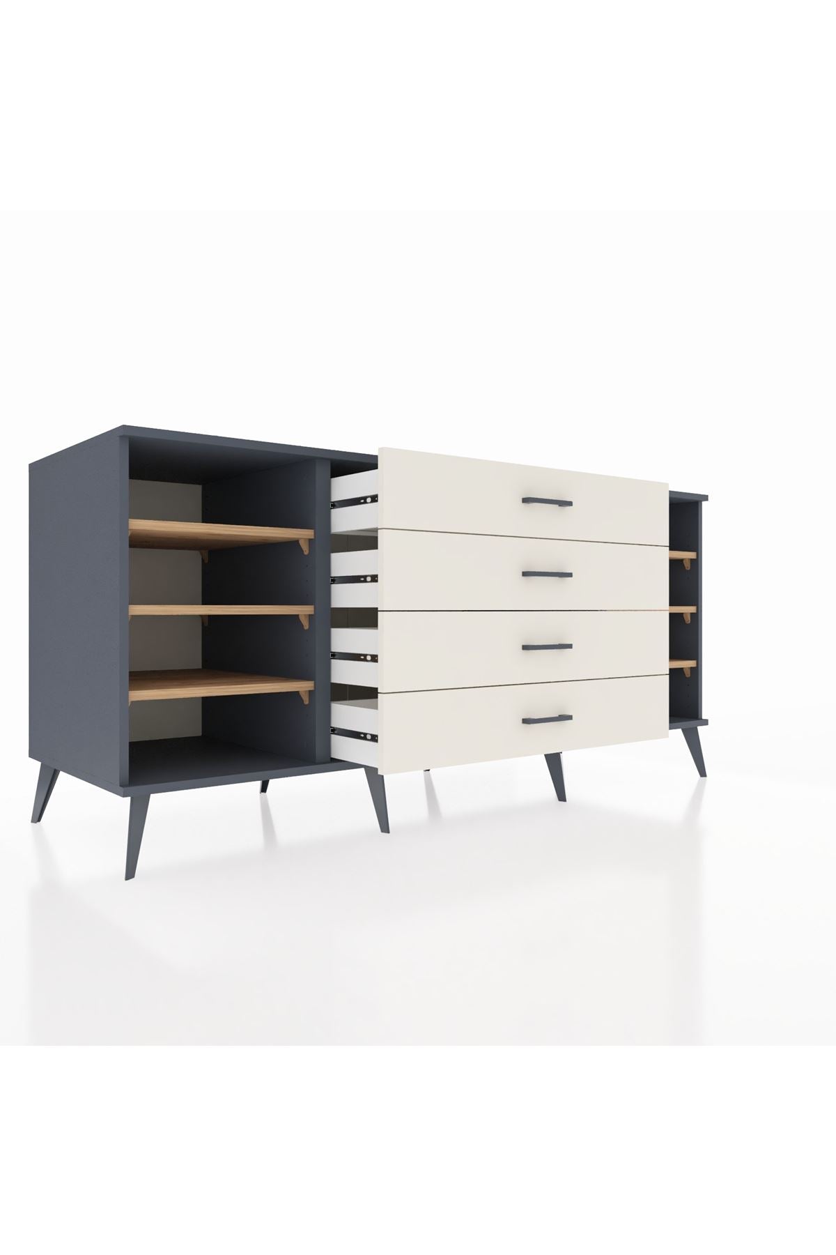 Kronos Konsol 6 Raflı 4 Çekmeceli 176x59x83 - S610M027V10C