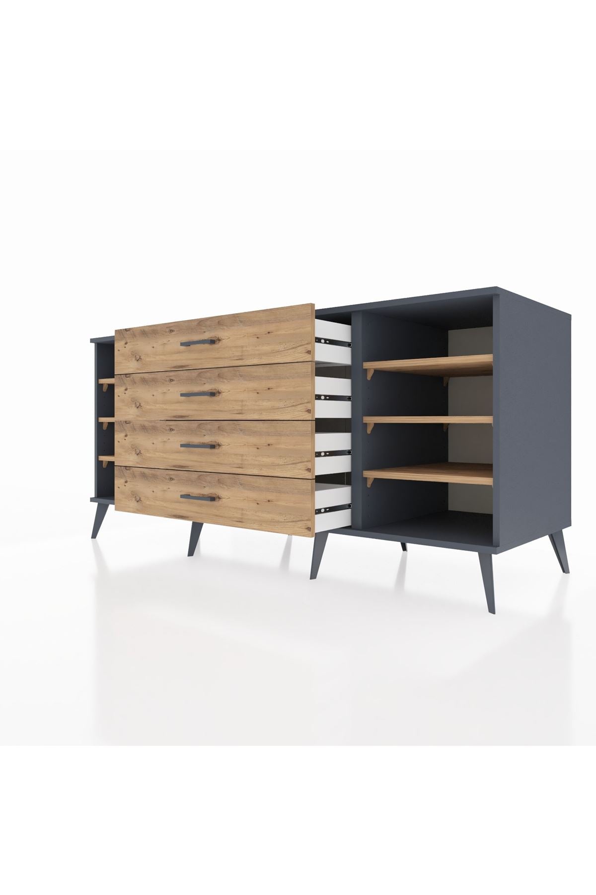 Kronos Konsol 6 Raflı 4 Çekmeceli 176x59x83 - S610M027V12C