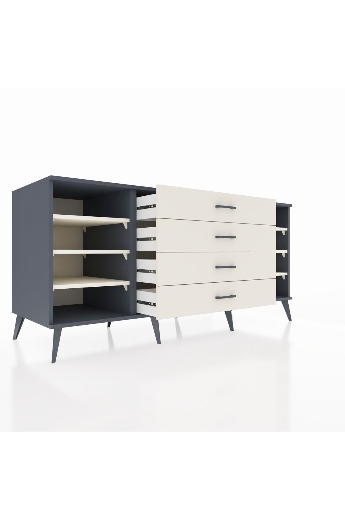 Kronos Konsol 6 Raflı 4 Çekmeceli 176x59x83 - S610M027V13C