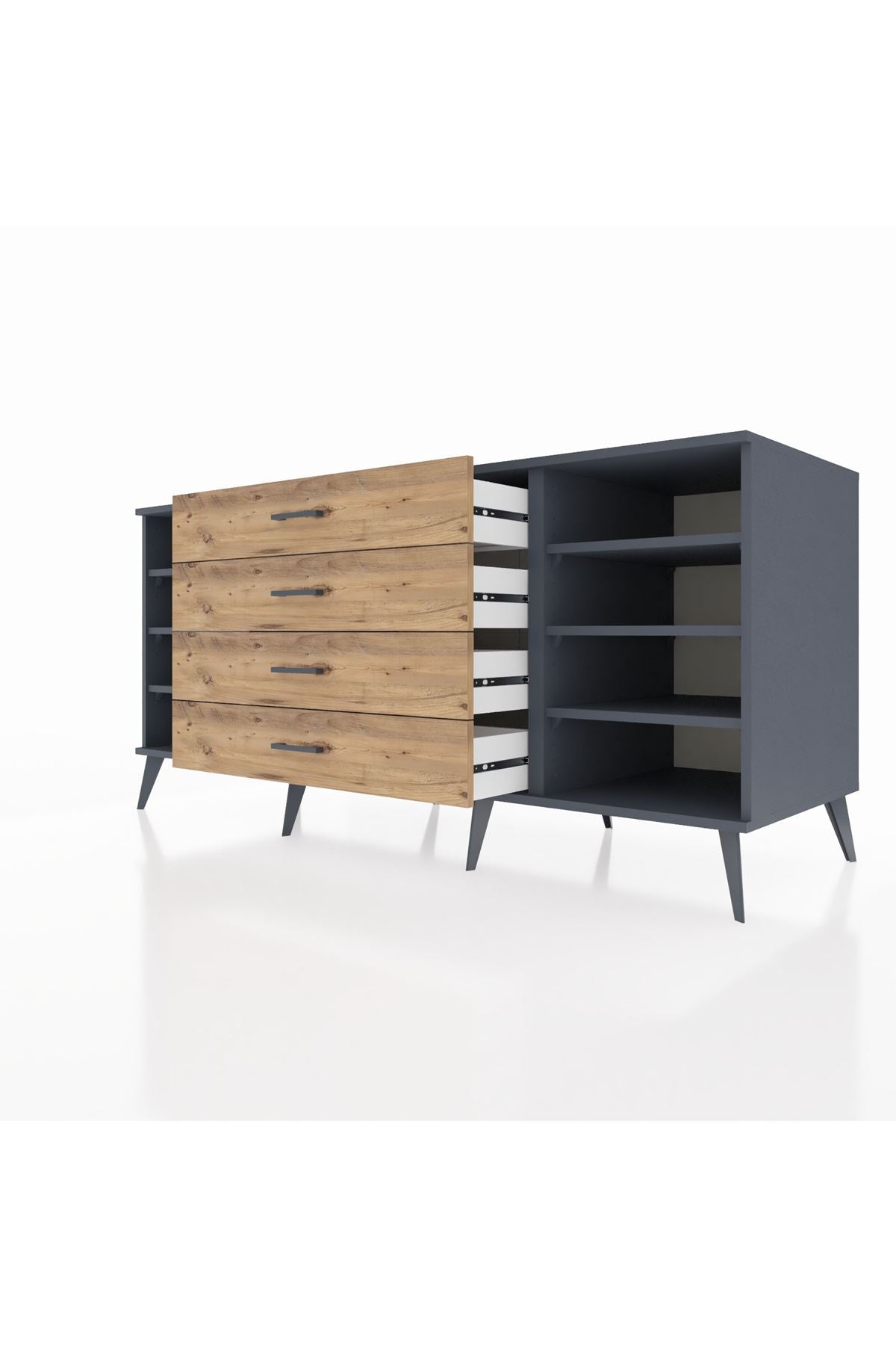 Kronos Konsol 6 Raflı 4 Çekmeceli 176x59x83 - S610M027V18C