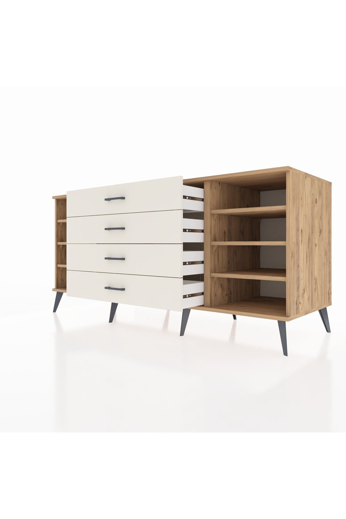 Kronos Konsol 6 Raflı 4 Çekmeceli 176x59x83 - S610M027V19C