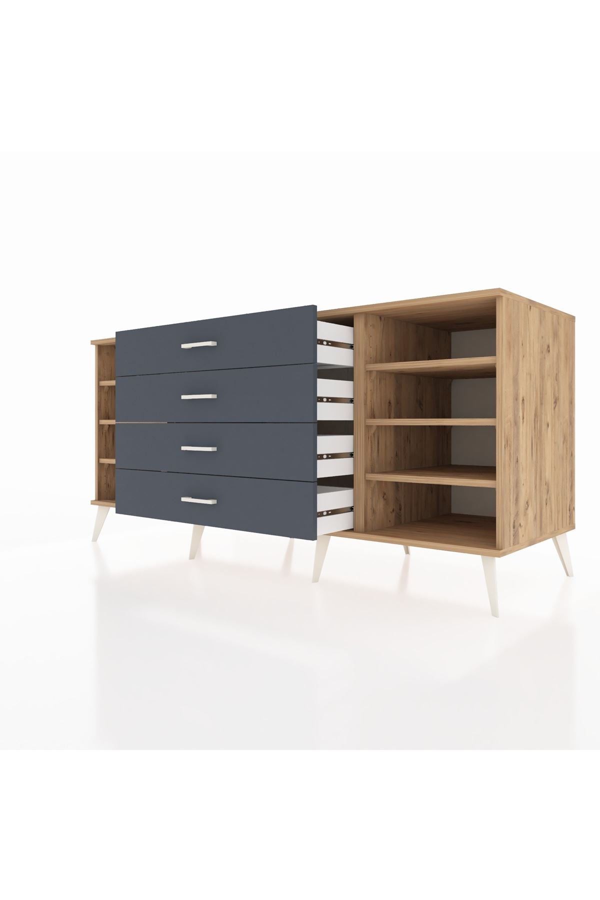 Kronos Konsol 6 Raflı 4 Çekmeceli 176x59x83 - S610M027V20C