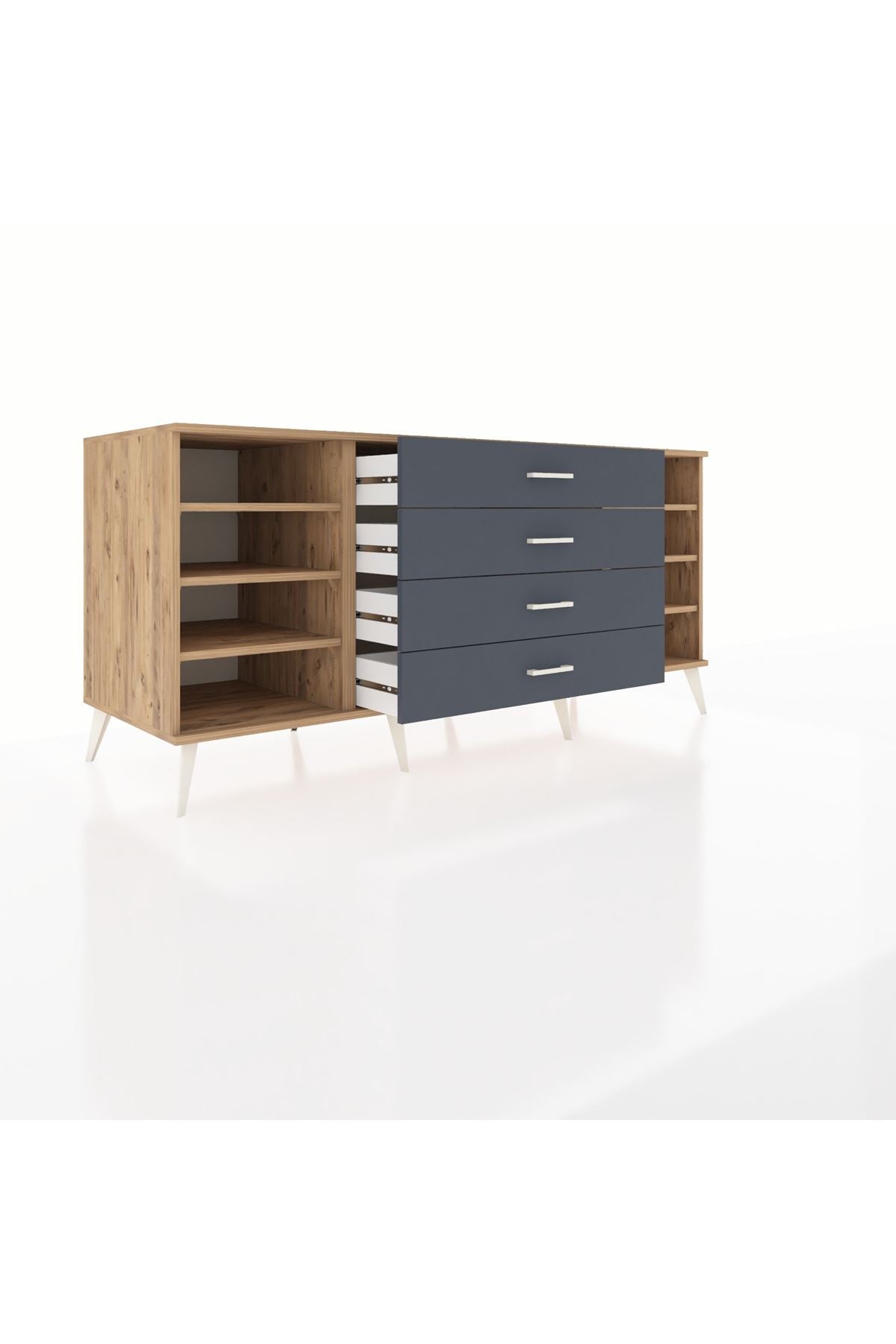 Kronos Konsol 6 Raflı 4 Çekmeceli 176x59x83 - S610M027V20C