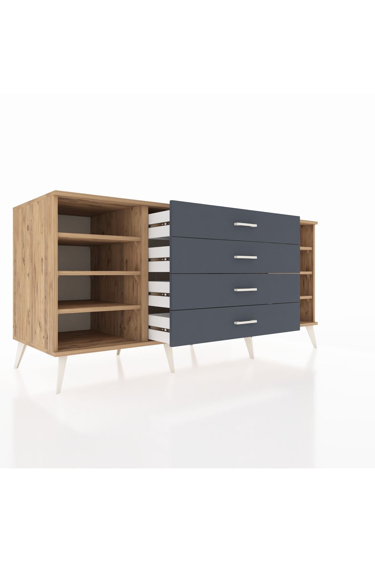 Kronos Konsol 6 Raflı 4 Çekmeceli 176x59x83 - S610M027V20C