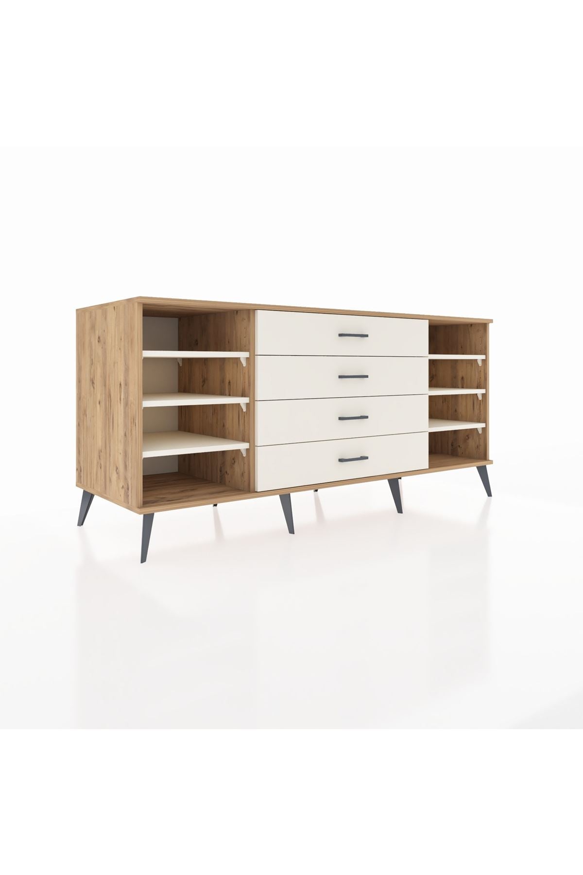 Kronos Konsol 6 Raflı 4 Çekmeceli 176x59x83 - S610M027V22C